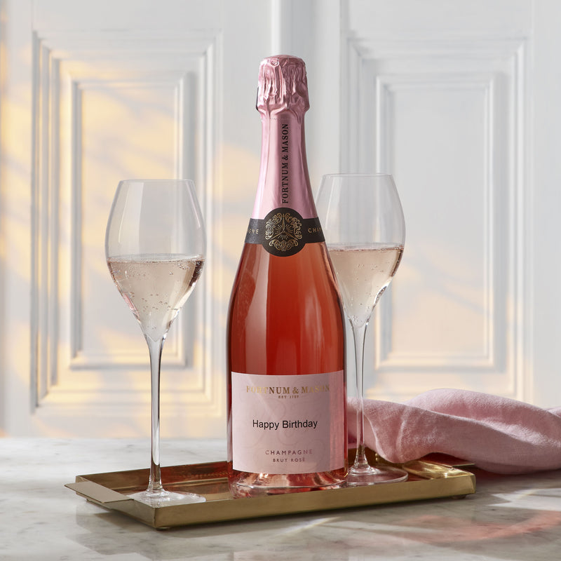 Fortnum's Personalised Brut Rosé Champagne 75cl, imported from the UK