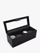 John Lewis Stackers Glass 4 Watch Box Black- Buy online at McGrocer