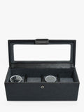 Stackers glass 4 watch box black, imported from the UK
