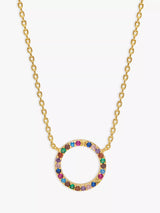 John Lewis Estella Bartlett Rainbow Cubic Zirconia Circle Pendant Necklace, Multi- Buy online at McGrocer
