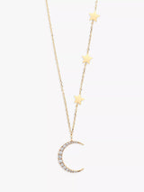 John Lewis Estella Bartlett Statement Moon and Stars Pendant Necklace Gold- Buy online at McGrocer