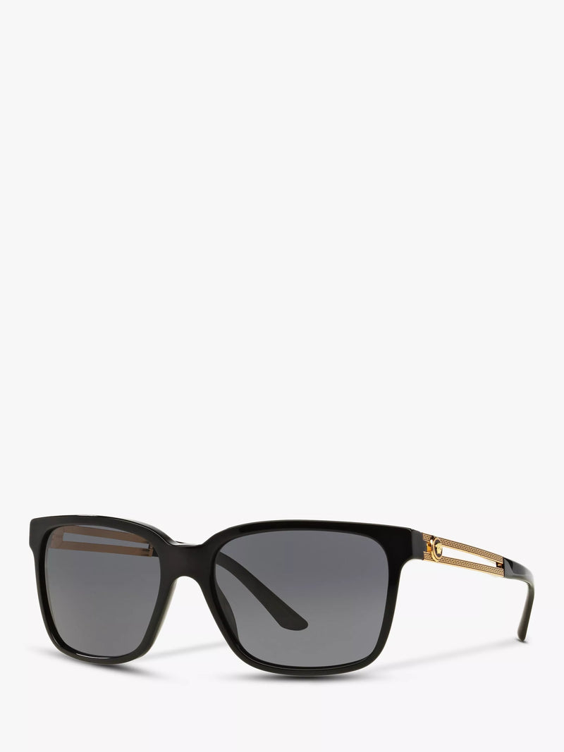 Versace square sunglasses black frame grey lenses 59mm, imported from the UK