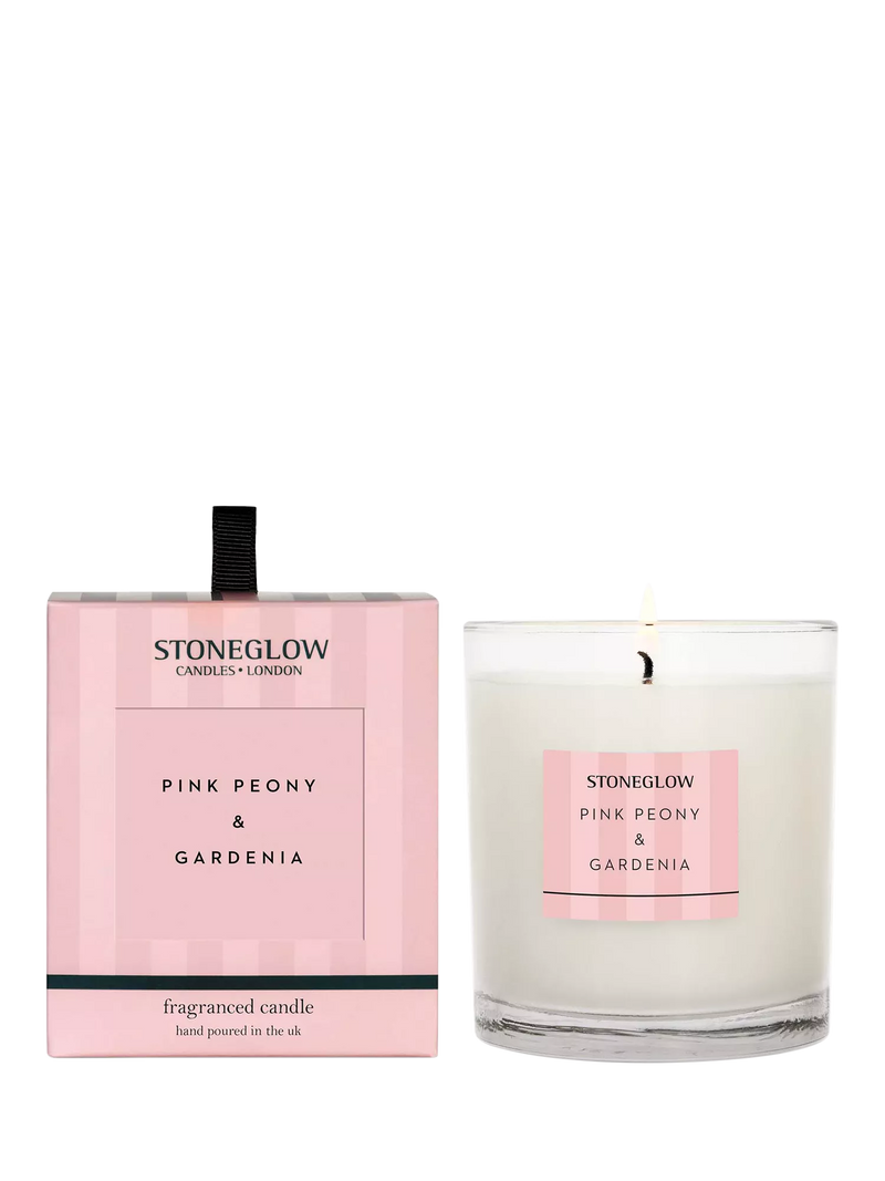 Stoneglow Modern Classic Pink Peony & Gardenia Scented Candle 200g (British brand)