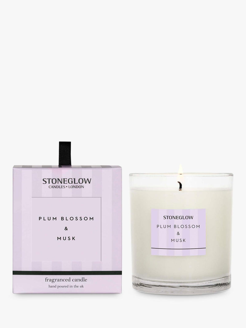Stoneglow Plum Blossom & Musk scented candle 200g (British brand)
