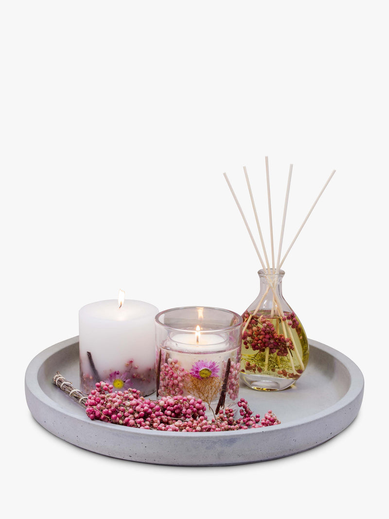 Stoneglow Pink Pepper Flowers scented gel candle 160g (British brand)