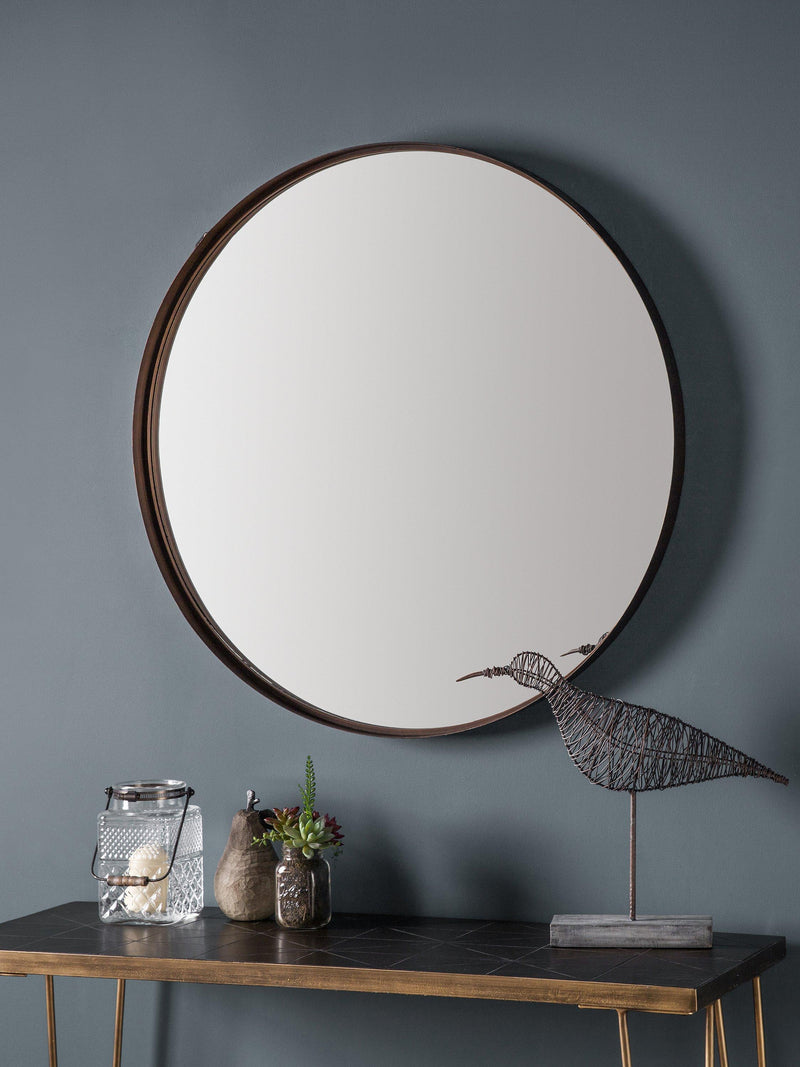 Gallery Direct round mirror bronze finish 84cm - British product