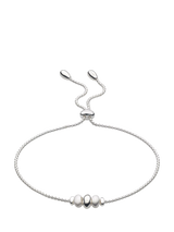 John Lewis Kit Heath Triple Pebble Slider Chain Bracelet, Silver- Buy online at McGrocer