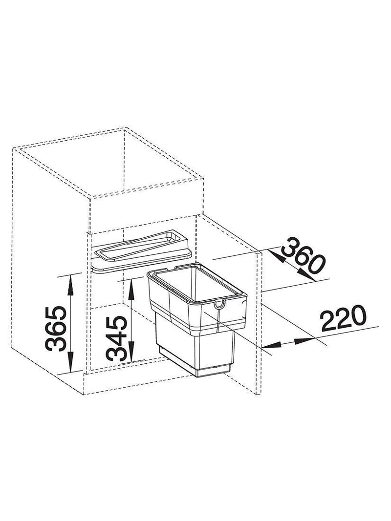 BLANCO Singolo 14L pull-out kitchen bin (British brand)