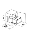 BLANCO manual under counter 3 section pull-out kitchen bin 39L - British product