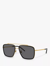 John Lewis Dolce & Gabbana DG2220 Men's Polarised Square Sunglasses, Gold/Black- Buy online at McGrocer