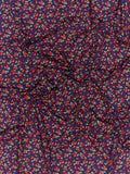 Oddies Textiles strawberry print cotton fabric navy, UK version