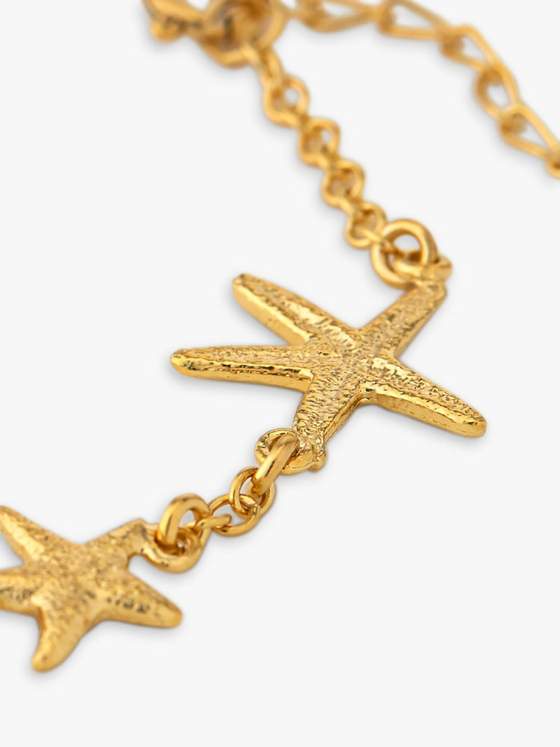 Alex Monroe gold starfish chain bracelet 16.5cm, imported from the UK