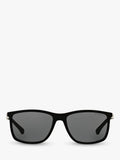 Emporio Armani rectangular polarised sunglasses matte black grey, imported from the UK