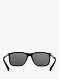 Emporio Armani rectangular polarised sunglasses matte black grey, imported from the UK