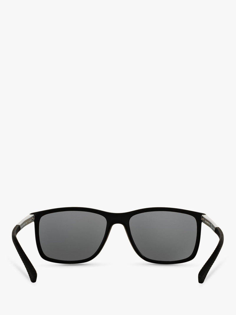 Emporio Armani rectangular polarised sunglasses matte black grey, imported from the UK