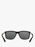 Emporio Armani rectangular polarised sunglasses matte black grey, imported from the UK