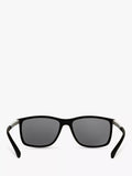 Emporio Armani rectangular polarised sunglasses matte black grey, imported from the UK