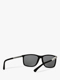 Emporio Armani rectangular polarised sunglasses matte black grey, imported from the UK