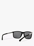 Emporio Armani rectangular polarised sunglasses matte black grey, imported from the UK