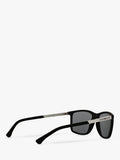 Emporio Armani rectangular polarised sunglasses matte black grey, imported from the UK