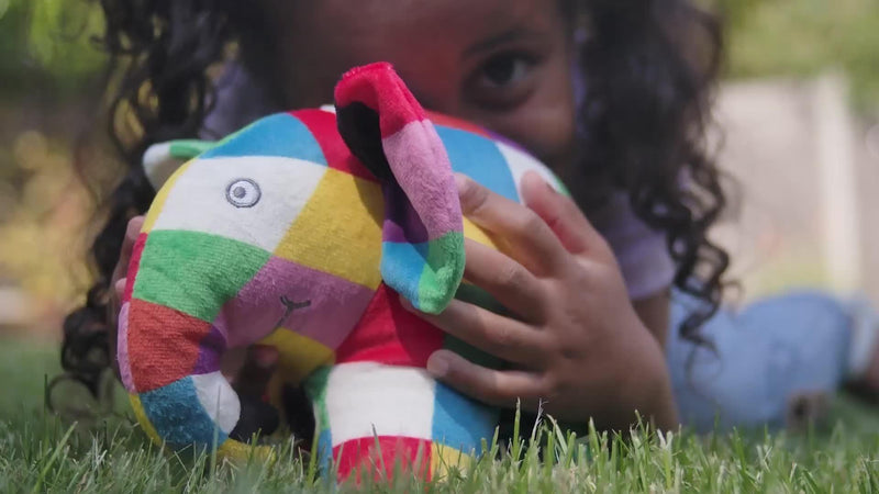 Elmer Elephant patchwork soft toy 20cm - British product
