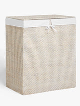 John Lewis John Lewis White Rattan Double Laundry Basket- Buy online at McGrocer