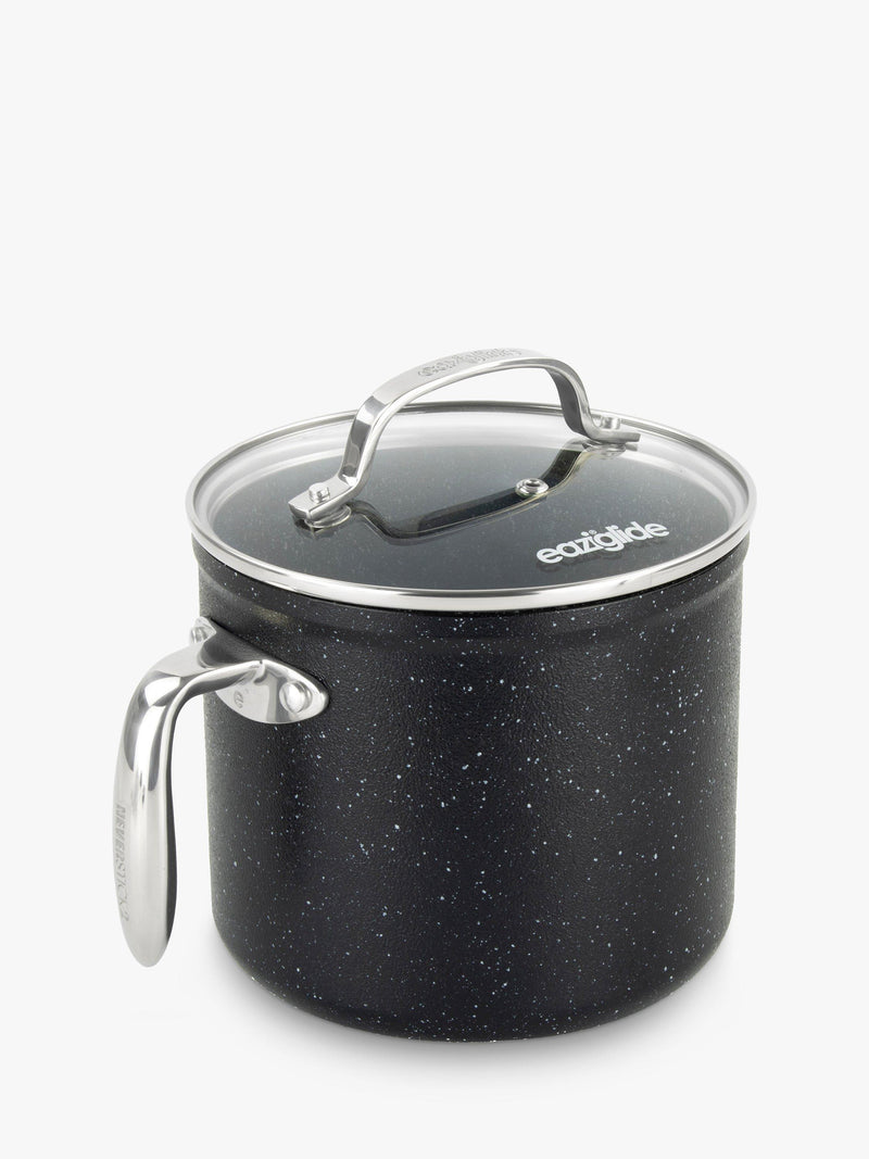 Eaziglide Neverstick2 Aluminium Non-Stick Sauce Pot, Black, 16cm - British product