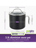 Eaziglide Neverstick2 Aluminium Non-Stick Sauce Pot, Black, 16cm - British product