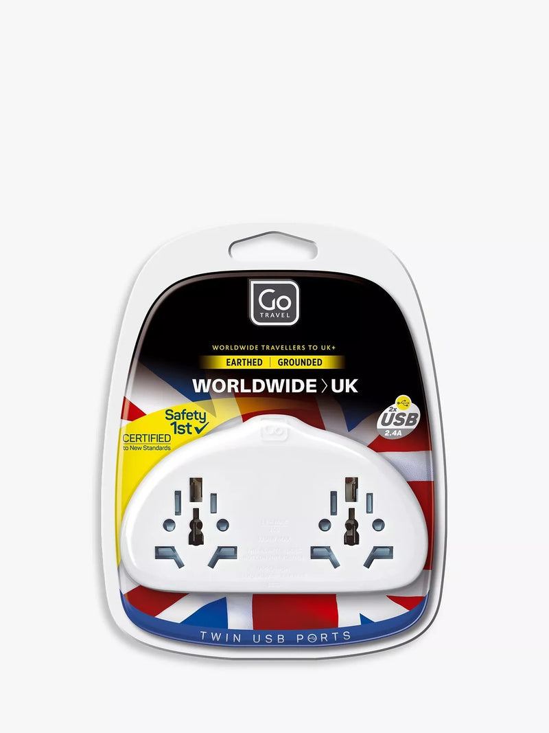 Go Travel Duo USB travel adaptor - British product