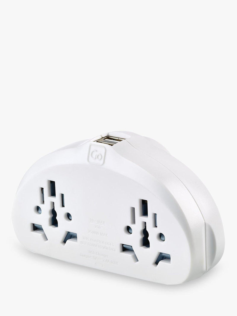 Go Travel Duo USB travel adaptor - British product