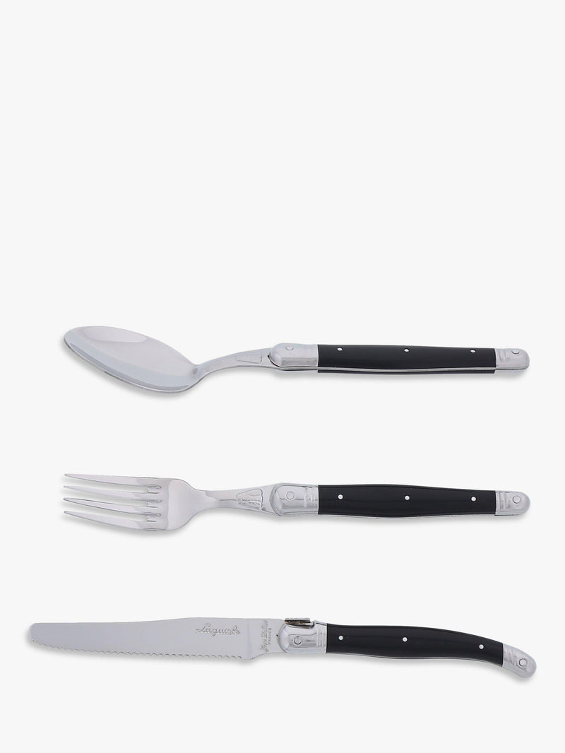Laguiole 18-piece cutlery set with wood tray, UK version