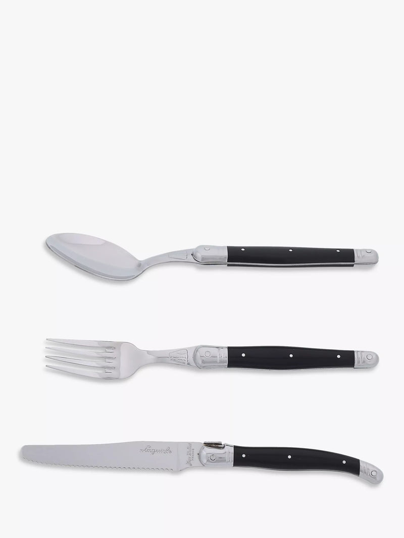 Laguiole 18-piece cutlery set with wood tray, UK version