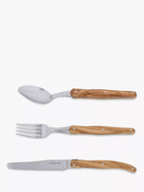 John Lewis Laguiole Cutlery Set Olive Wood 18 Piece 6 Place Settings- Buy online at McGrocer