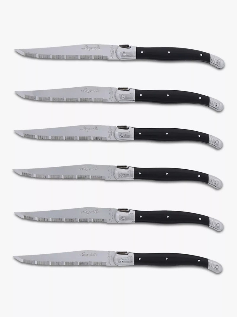 Laguiole stainless steel serrated steak knife set of 6, UK version