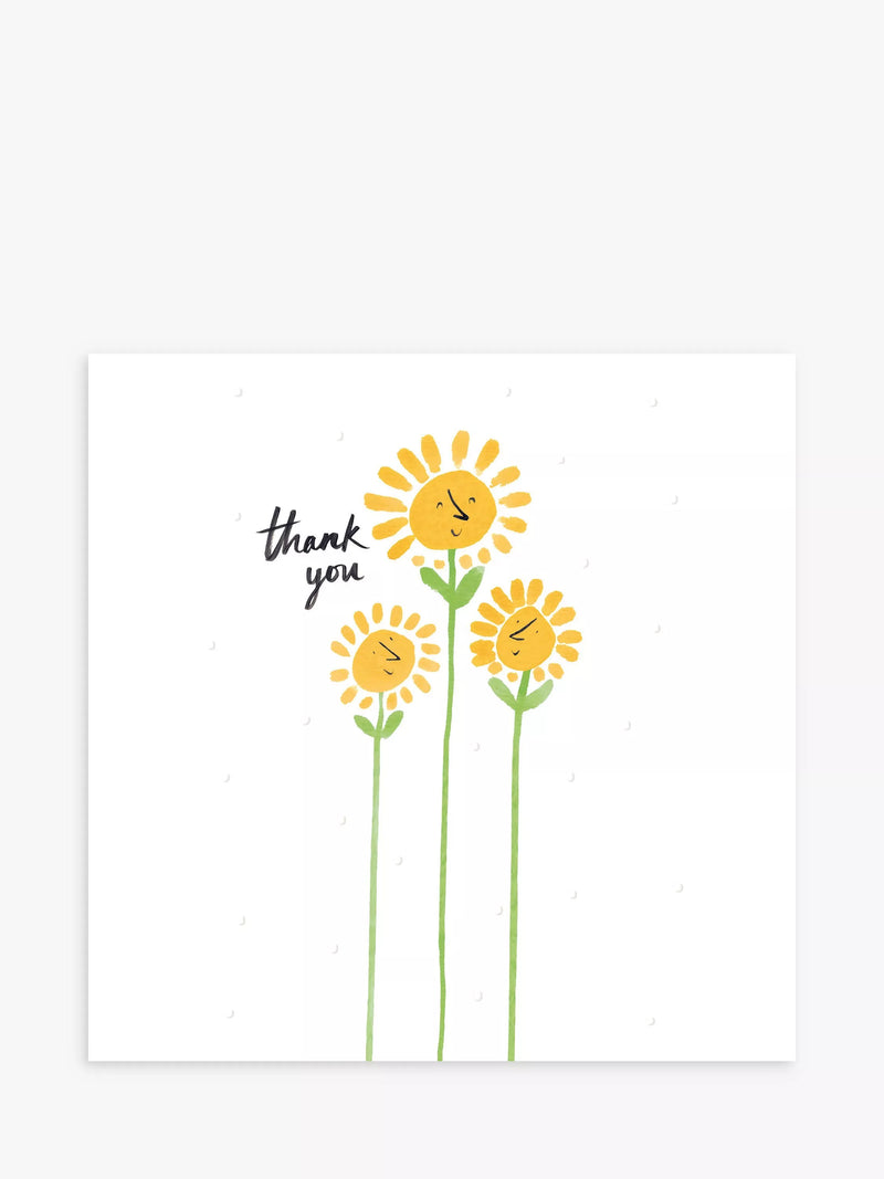 Woodmansterne thank you card Happy Flowers design H18cm - British product