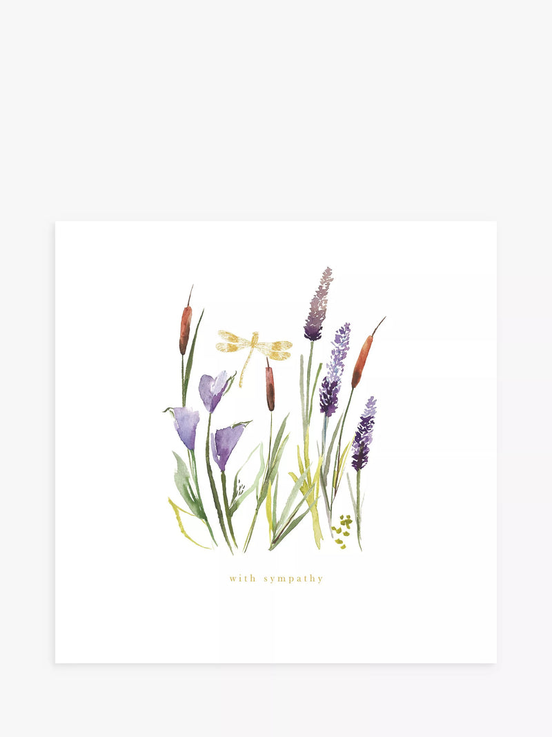Woodmansterne Dragonfly sympathy card, imported from the UK