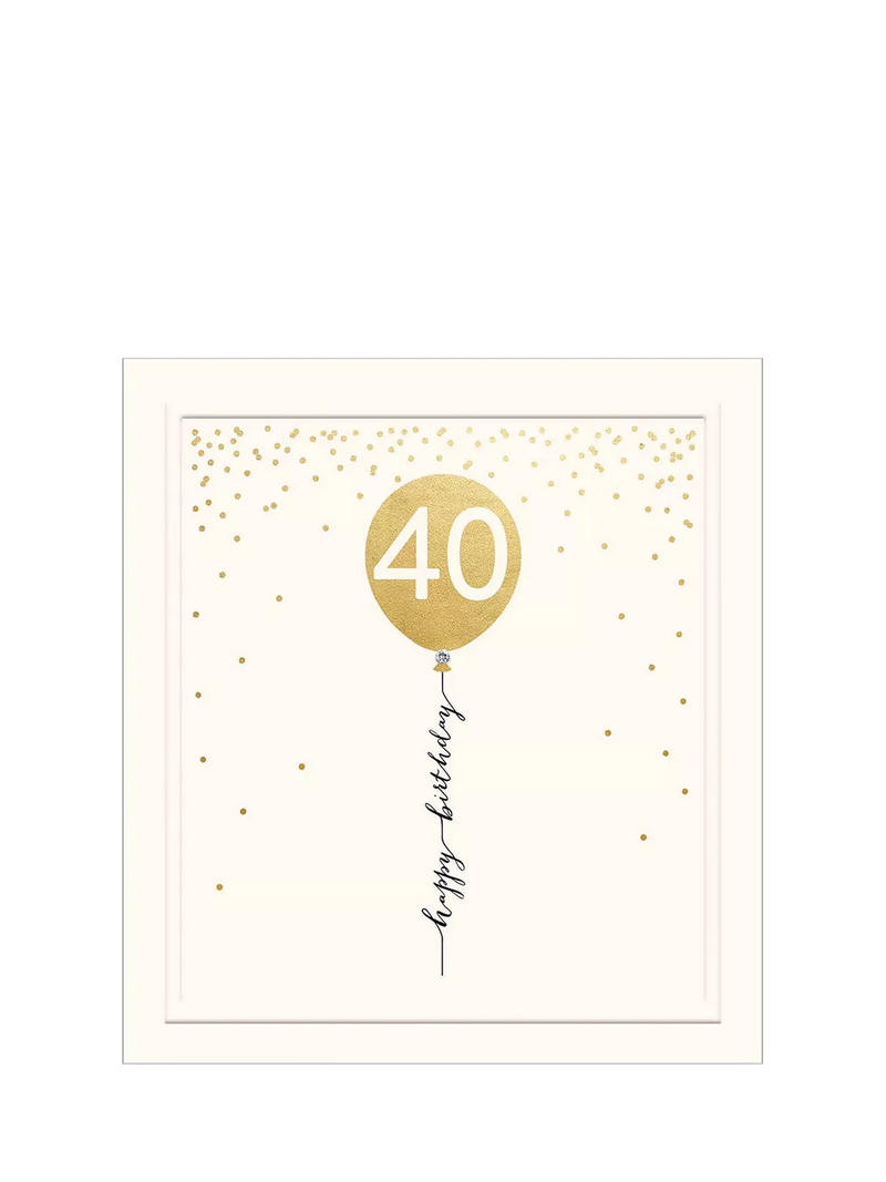 Woodmansterne balloon 40th birthday card, blank inside, imported from the UK