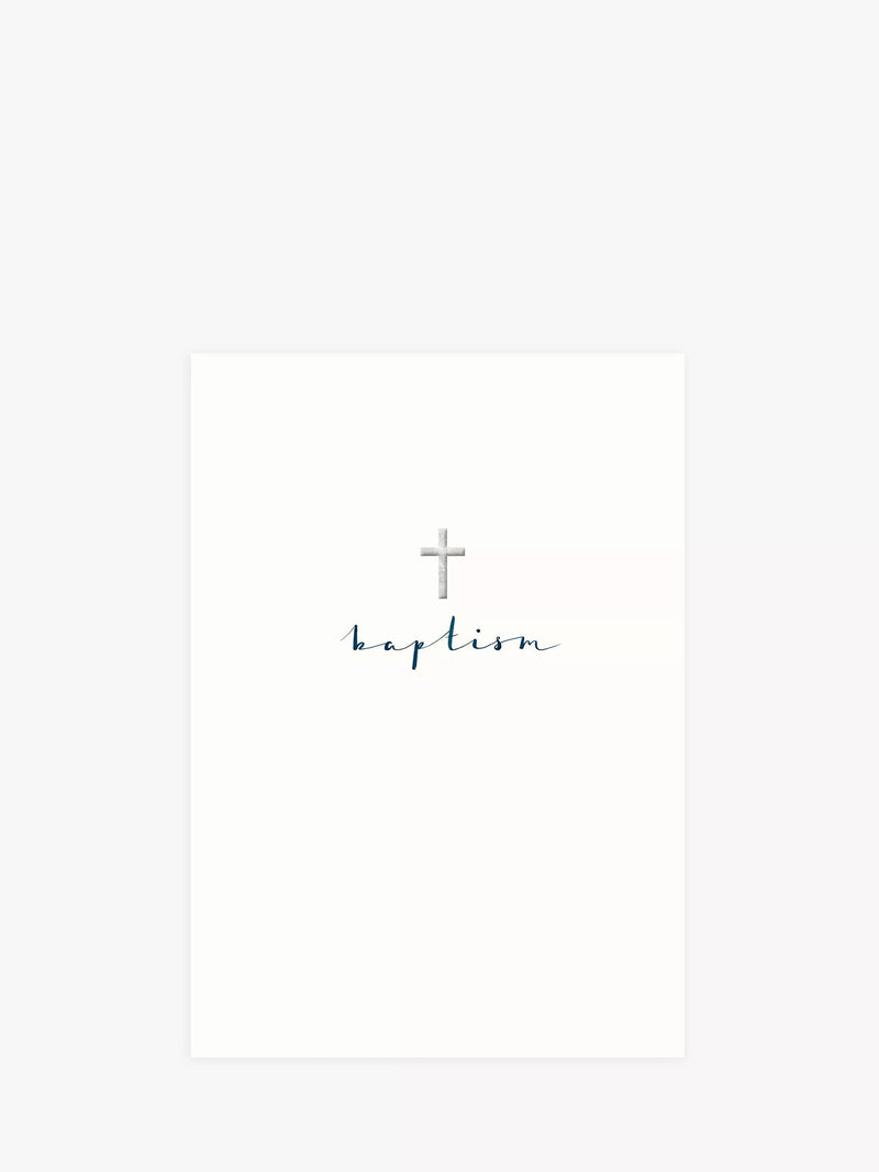 Woodmansterne cross baptism card blank inside, UK version
