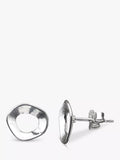 Nina B silver stud earrings irregular circle (British brand)