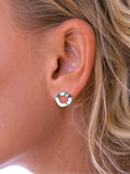 Nina B silver stud earrings irregular circle (British brand)