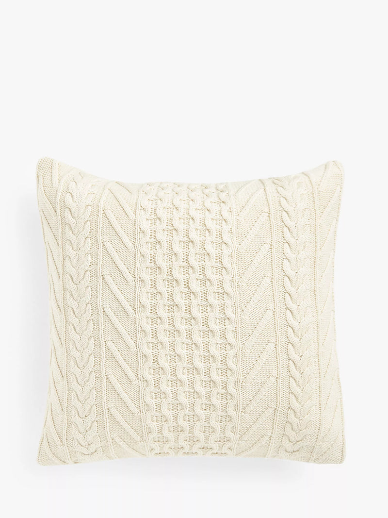 John Lewis organic cotton knit cushion in Marshmallow, UK version