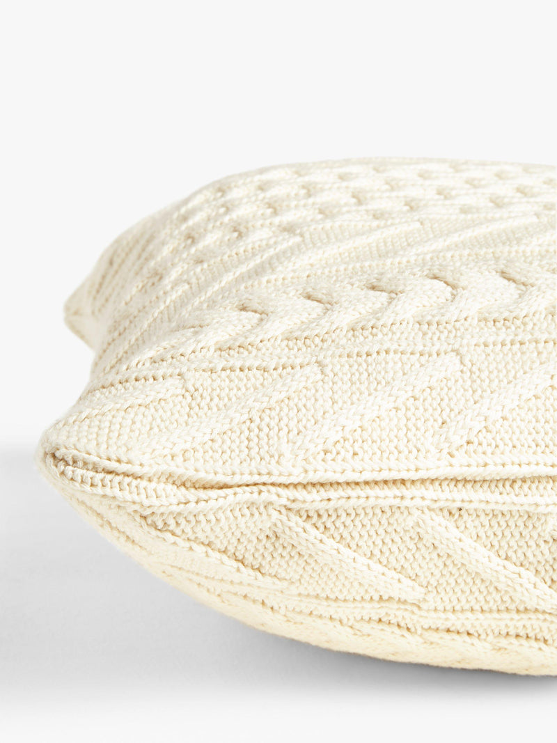 John Lewis organic cotton knit cushion in Marshmallow, UK version