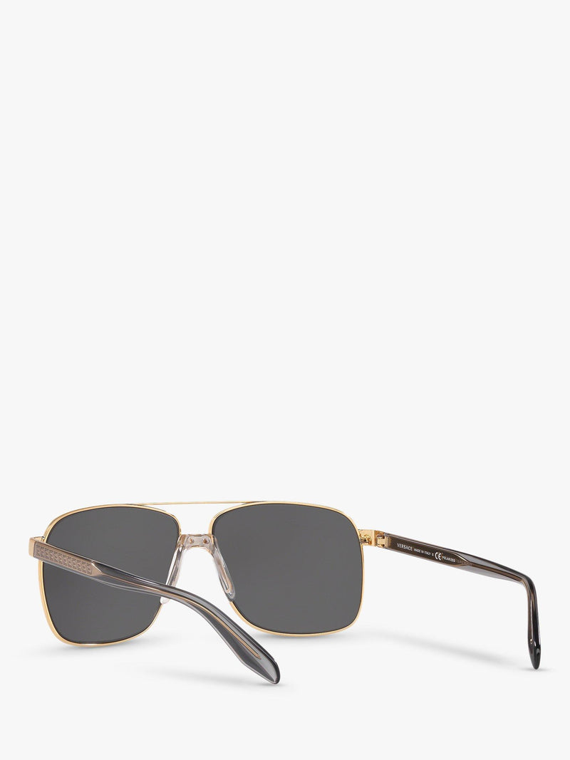 Versace square polarised sunglasses gold mirror grey, imported from the UK