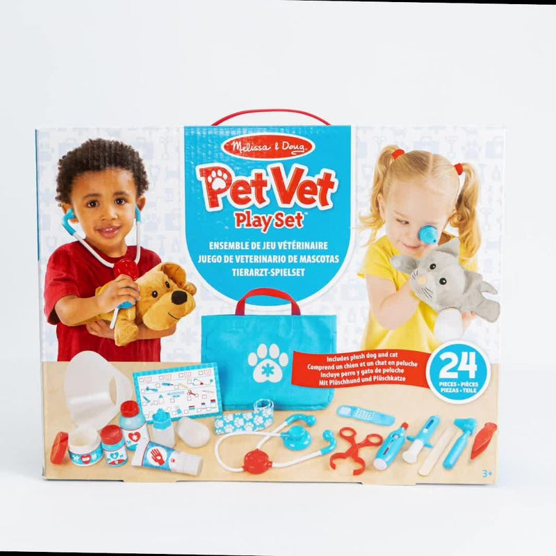 Melissa & Doug 24-piece Pet Vet Play Set (British brand)