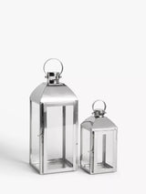 John Lewis Stainless Steel Lantern Candle Holders Set of 2- Buy online at McGrocer