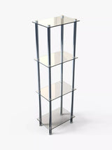 John Lewis John Lewis 4 Tier Glass Shelf Slim Bathroom Shelving Unit 97.5 x 35 x 30cm- Buy online at McGrocer