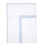 Pratesi Super King flat sheet with braid pattern 300cm x 270cm, imported from the UK