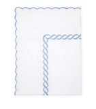 Pratesi Super King flat sheet with braid pattern 300cm x 270cm, imported from the UK