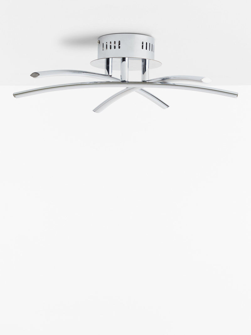 John Lewis Trinity LED semi flush ceiling light chrome 45cm, UK version