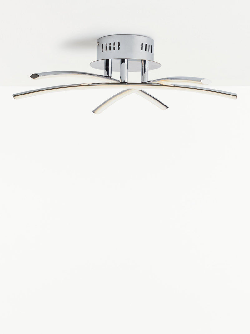 John Lewis Trinity LED semi flush ceiling light chrome 45cm, UK version